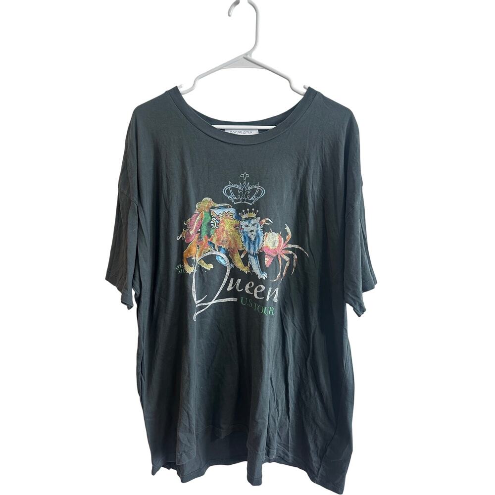 Queen U.S. Tour Daydreamer Graphic Tee - Charcoal Black Gray - Picture 2 of 6